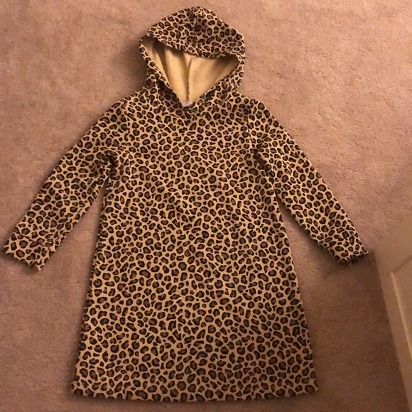 NWOT Leopard Print Warm Lined Dress with Hood Sz 5T - Picture 3 of 4